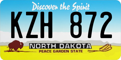 ND license plate KZH872