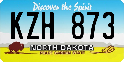 ND license plate KZH873