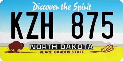 ND license plate KZH875