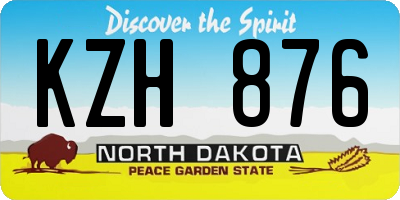 ND license plate KZH876