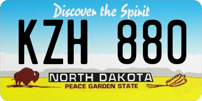 ND license plate KZH880