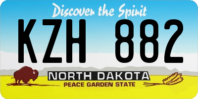 ND license plate KZH882