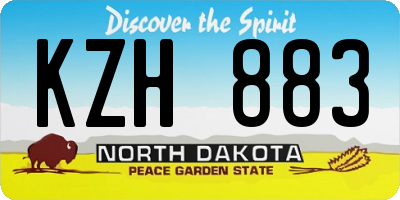 ND license plate KZH883