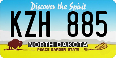 ND license plate KZH885