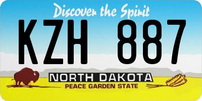 ND license plate KZH887