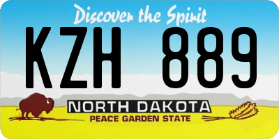 ND license plate KZH889