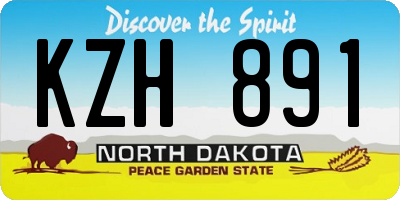 ND license plate KZH891