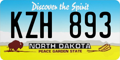 ND license plate KZH893