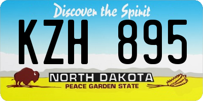ND license plate KZH895
