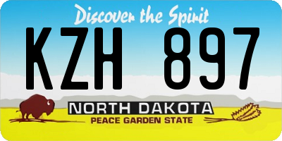 ND license plate KZH897