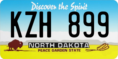ND license plate KZH899