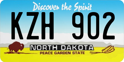 ND license plate KZH902