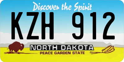 ND license plate KZH912