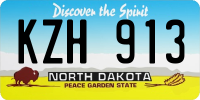 ND license plate KZH913