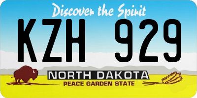ND license plate KZH929