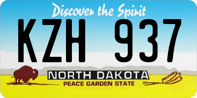ND license plate KZH937