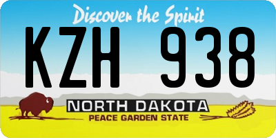 ND license plate KZH938