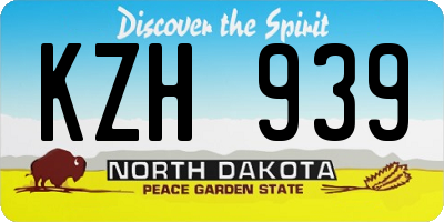 ND license plate KZH939
