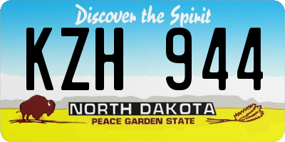 ND license plate KZH944