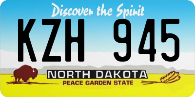 ND license plate KZH945