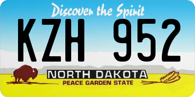 ND license plate KZH952