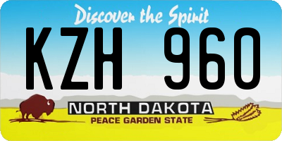ND license plate KZH960