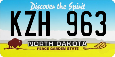 ND license plate KZH963