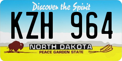 ND license plate KZH964