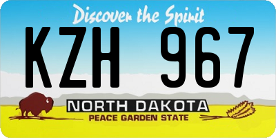 ND license plate KZH967