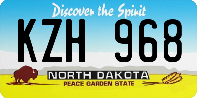 ND license plate KZH968