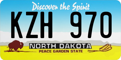 ND license plate KZH970