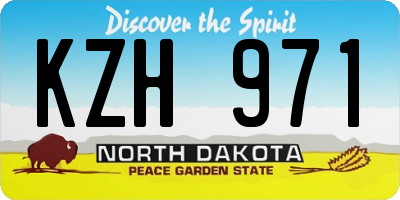 ND license plate KZH971