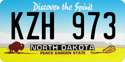 ND license plate KZH973