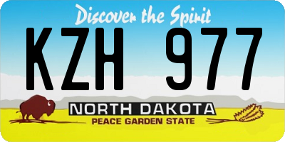 ND license plate KZH977