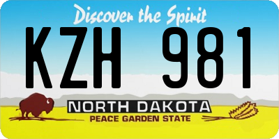ND license plate KZH981