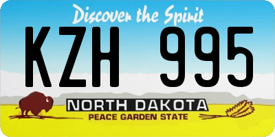 ND license plate KZH995