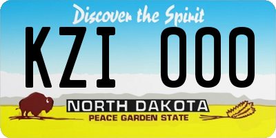 ND license plate KZI000