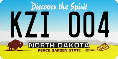 ND license plate KZI004
