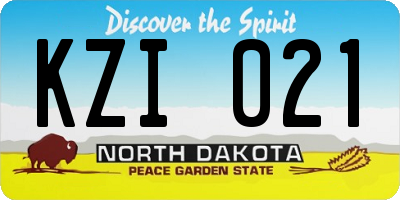 ND license plate KZI021