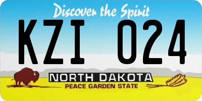 ND license plate KZI024