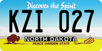 ND license plate KZI027