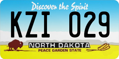 ND license plate KZI029