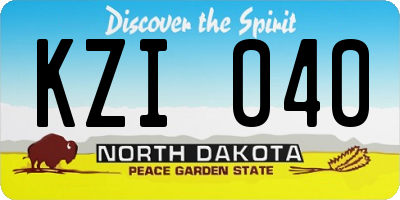 ND license plate KZI040