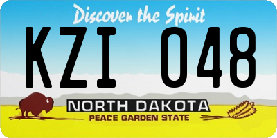 ND license plate KZI048