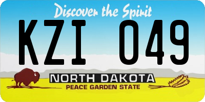 ND license plate KZI049