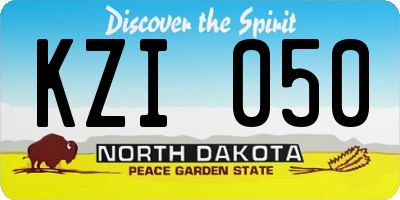 ND license plate KZI050