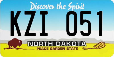 ND license plate KZI051