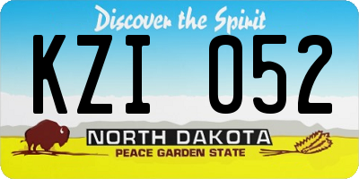 ND license plate KZI052