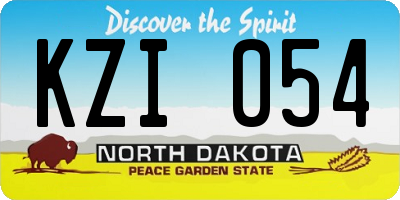 ND license plate KZI054