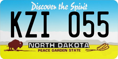 ND license plate KZI055